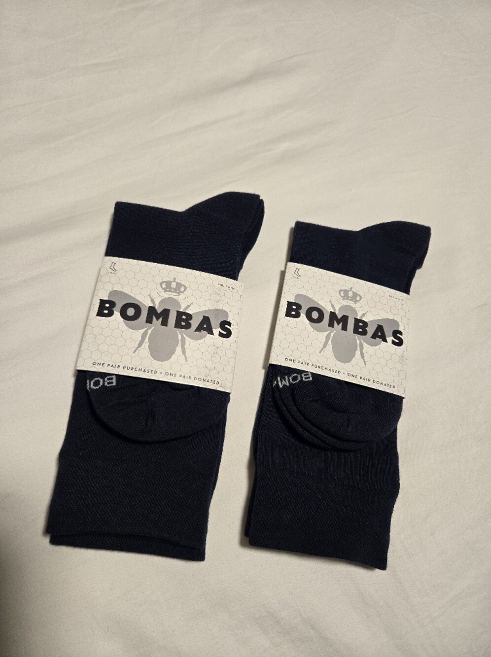 Bombas Men's Calf Socks Navy Blue 2 Pair Pack Size Medium M